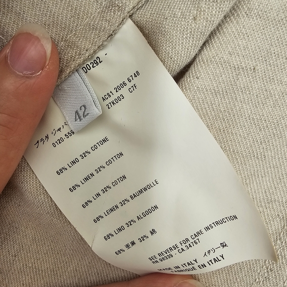 PRADA linen blend blazer jacket - Picture 6 of 7